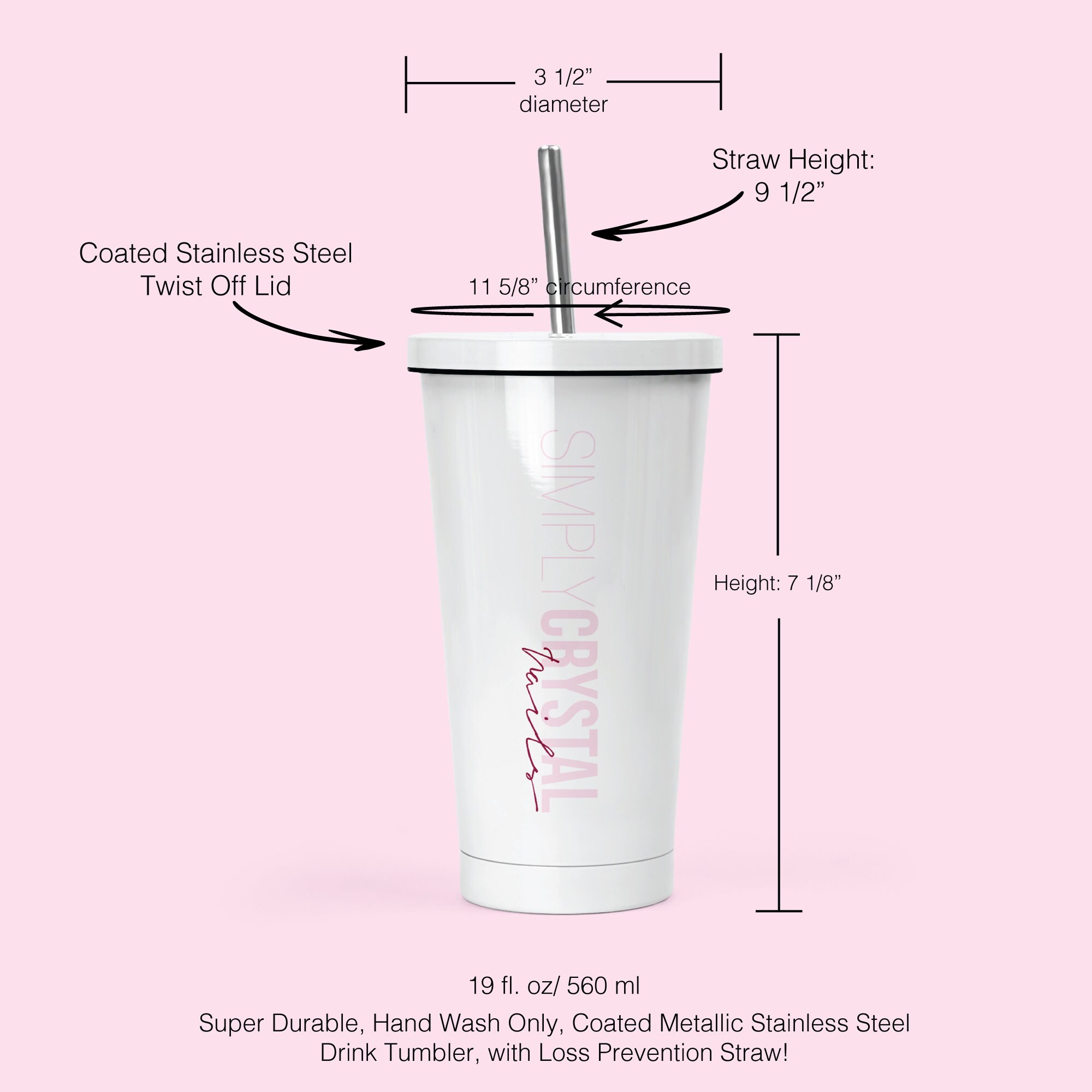 Custom White Coated Stainless Steel Travel Tumbler With Lid & Straw! Steel  Lid! Vinyl Customization! Double Walled, Vacuum Insulated Tumbler - Etsy
