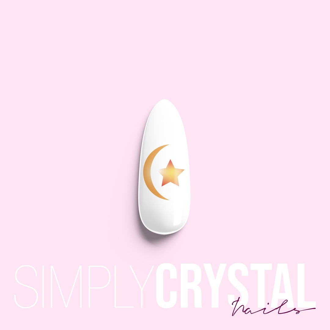 Moon and Stars Nail Stickers Full Moon Nail Stickers Moon Nail Stencils