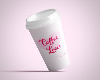 Personalized Coffee Travel Coffee Cups!!!! Customized Reusable Coffee Mugs with Lid!!! Rubber Coffee Sleeves Available!!!!