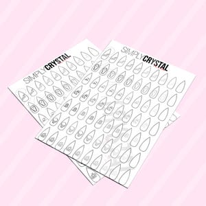 Övningsblad 1 för Halloween-nagelkonst! Letter-storlek - 8,5" x 11" nagelmall! Fladdermöss, kista, svart katt, häxhatt, mumie, dödskalle, pumpa
