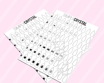 Halloween Nail Art Practice Sheets! Letter Sized Nail Design Template! 8.5" x 11" Templates for Halloween Nail Practice. Spooky Nail Designs