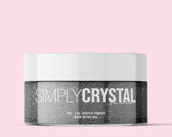 Black Glitter Acrylic Nail Powder! Holiday Glitter Acrylic Nail Powder!