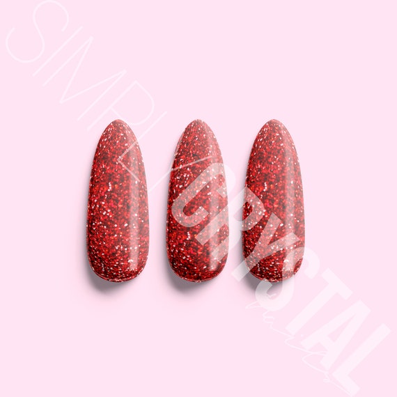 Red Lights Glitter Acrylic Nail Powder Fine Red Super Reflective Glitter  Acrylic Powder Holiday Red Glittered Acrylic Nails Red Glitter 