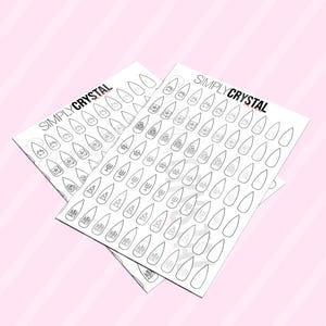 Folha de prática de Nail Art Halloween Line #3! Tamanho de carta - 8,5" x 11"! Caldeirão, livro de feitiços, bruxa, Drácula, velas, túmulo, casa mal-assombrada!