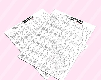 Halloween Line Nail Art Practice Sheet #3! Letter Sized - 8.5" x 11"! Cauldron, Spells Book, Witch, Dracula, Candles, Grave, Haunted House!