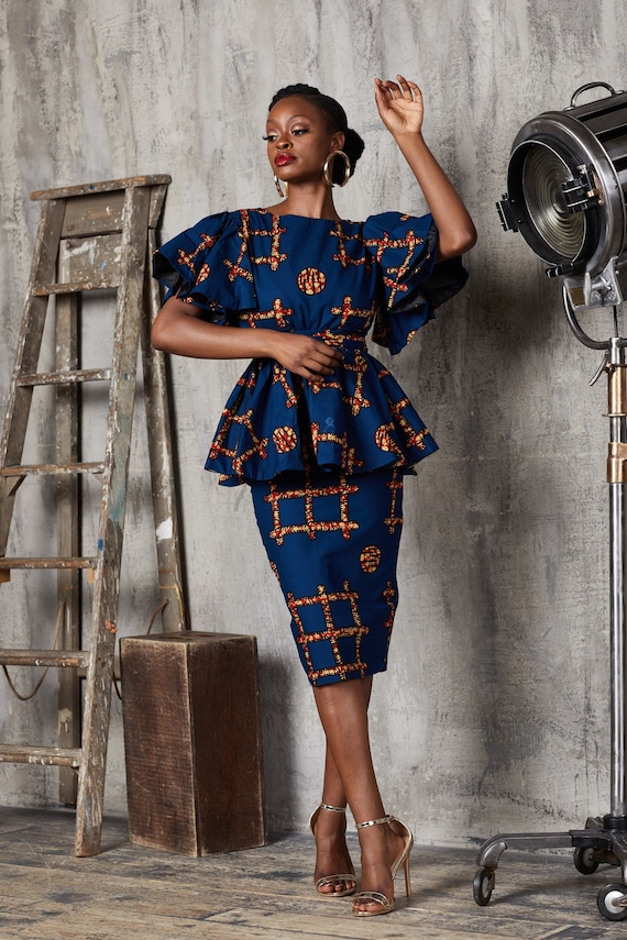 SOLANGE Ankara Peplum Top african Print Top Ankara Top - Etsy