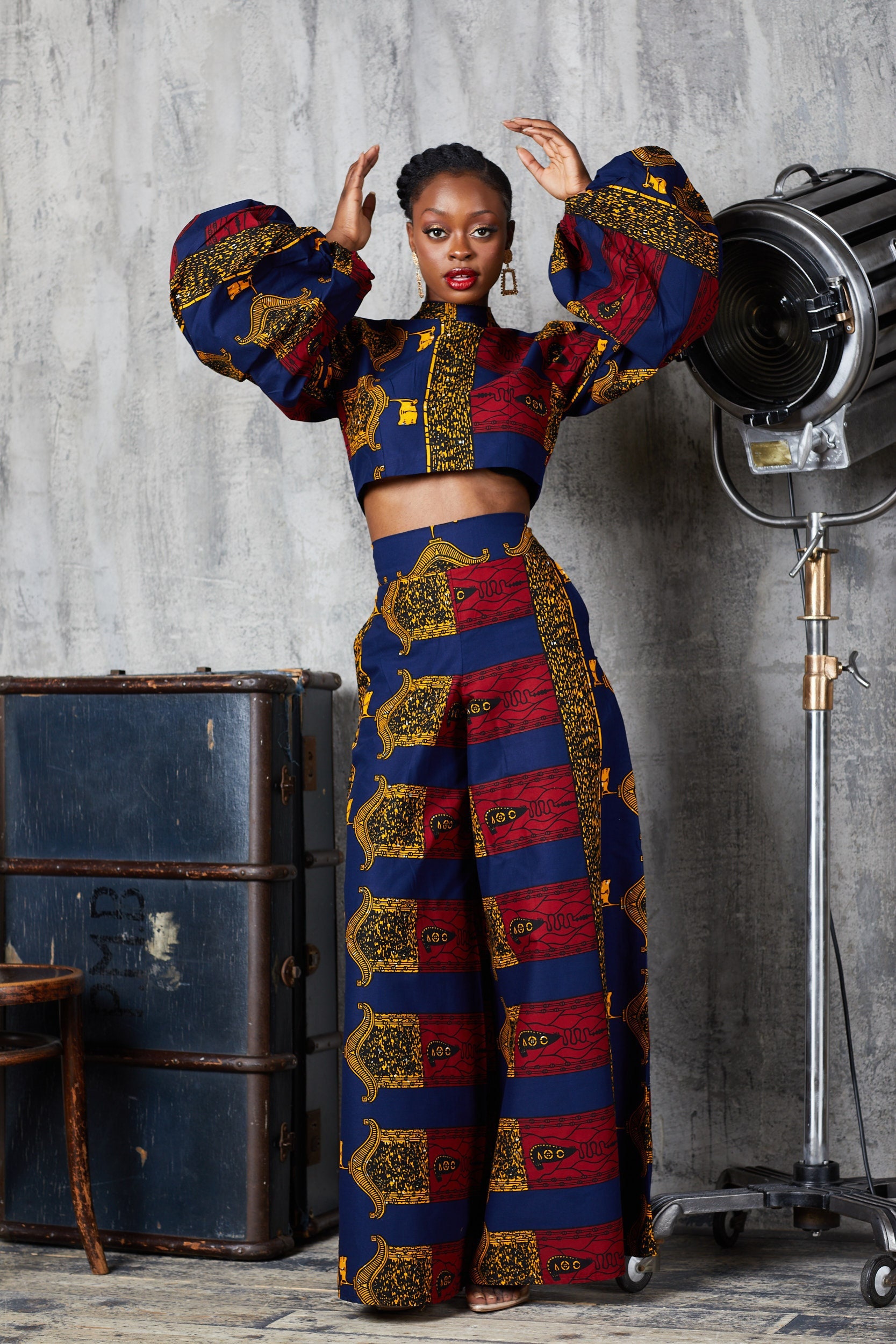 Ankara Wide Leg Pants and Crop Top, African Print 2 Piece Casual Wear,  Comfortable Clothing for Women, Palazzo Pants And Top