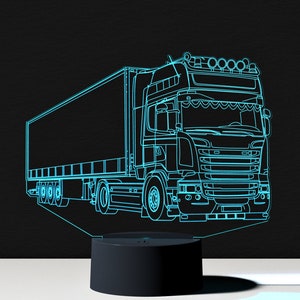 SEMI TRUCK LAMP | 3d Illusion Personalized Led Lamp | Room Decor Lamp | Custom Semi Truck Lamp | Bedroom Desk Lamp | Night Light Truck Lamp