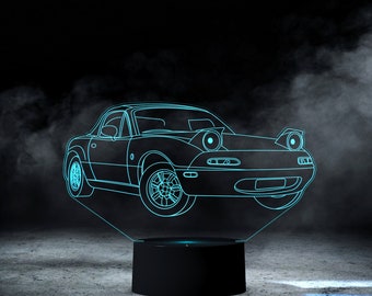 CUSTOM CAR LAMP | 3d Illusion Custom Car Night Light Lamp | Car Lover Gift | Miata MX5 | Car Desk Lamp