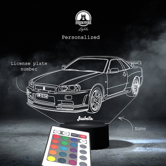 Skyline R34 GT-R | 3d Illusion Custom Car Night Light Lamp | Car