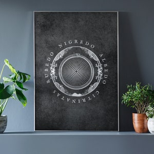 Ouroboros Alchemy Occult Witchy Decor Printable Wall Art, Goth Aesthetic Home Decor Downloadable Art