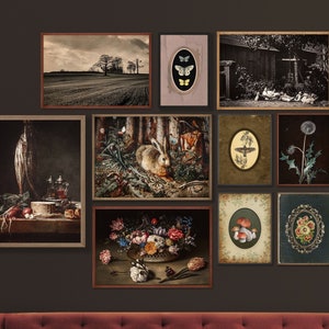 Dark Cottagecore Aesthetic Mega Bundle Printable Wall Art Set, Vintage Gothic Room Decor Downloadable Gallery Set