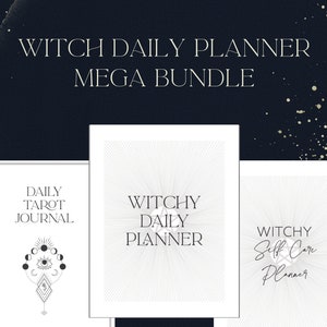 Witch Self Care Tarot Planner Printable Pages, Wiccan Daily Tarot Digital Journal, Witchcraft Downloadable Planner