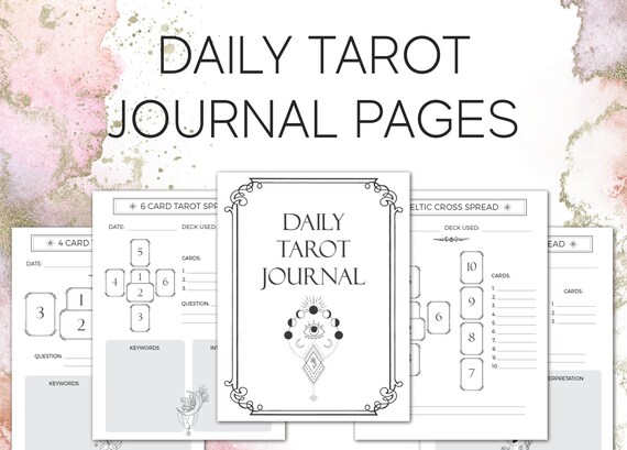 Daily Tarot Journal Printable Pages Tarot Spread Workbook - Etsy