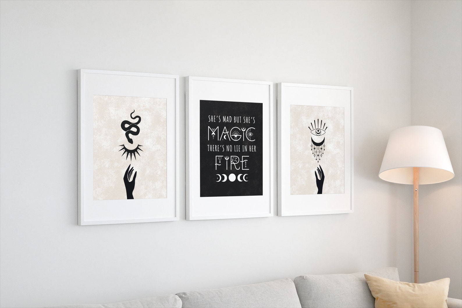 Boho Witchy Wall Decor Printable Art Set of 3 Magical | Etsy