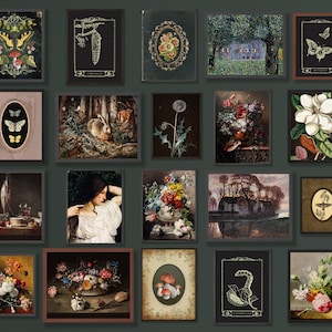 Dark Cottagecore Aesthetic Mega Bundle Printable Wall Art Set, Vintage Gothic Room Decor Downloadable Gallery Set