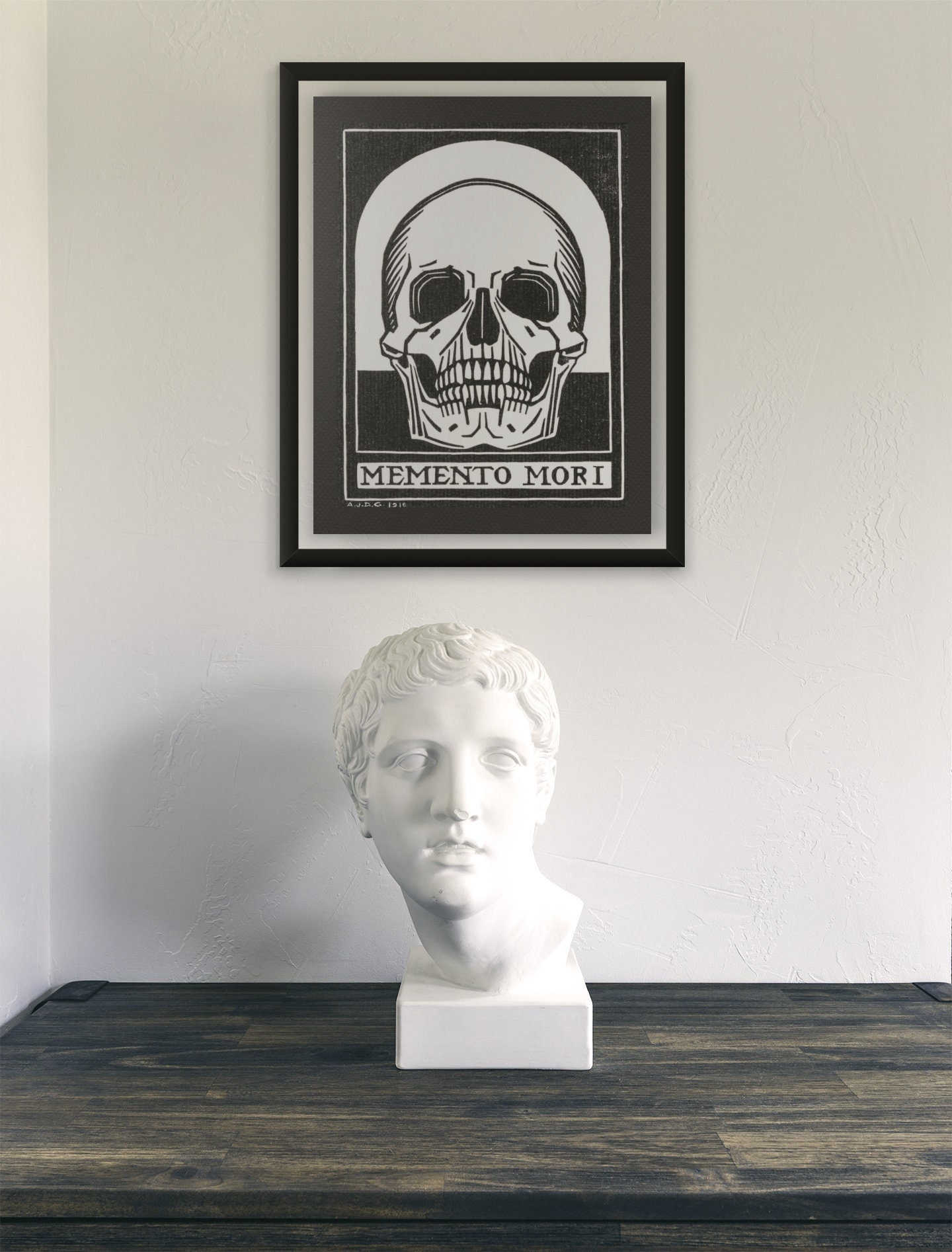 Memento Mori Decor Digital Download Gothic Home Decor Macabre Print Tribal Warrior- War Skull Print Dark Academia Wall Art