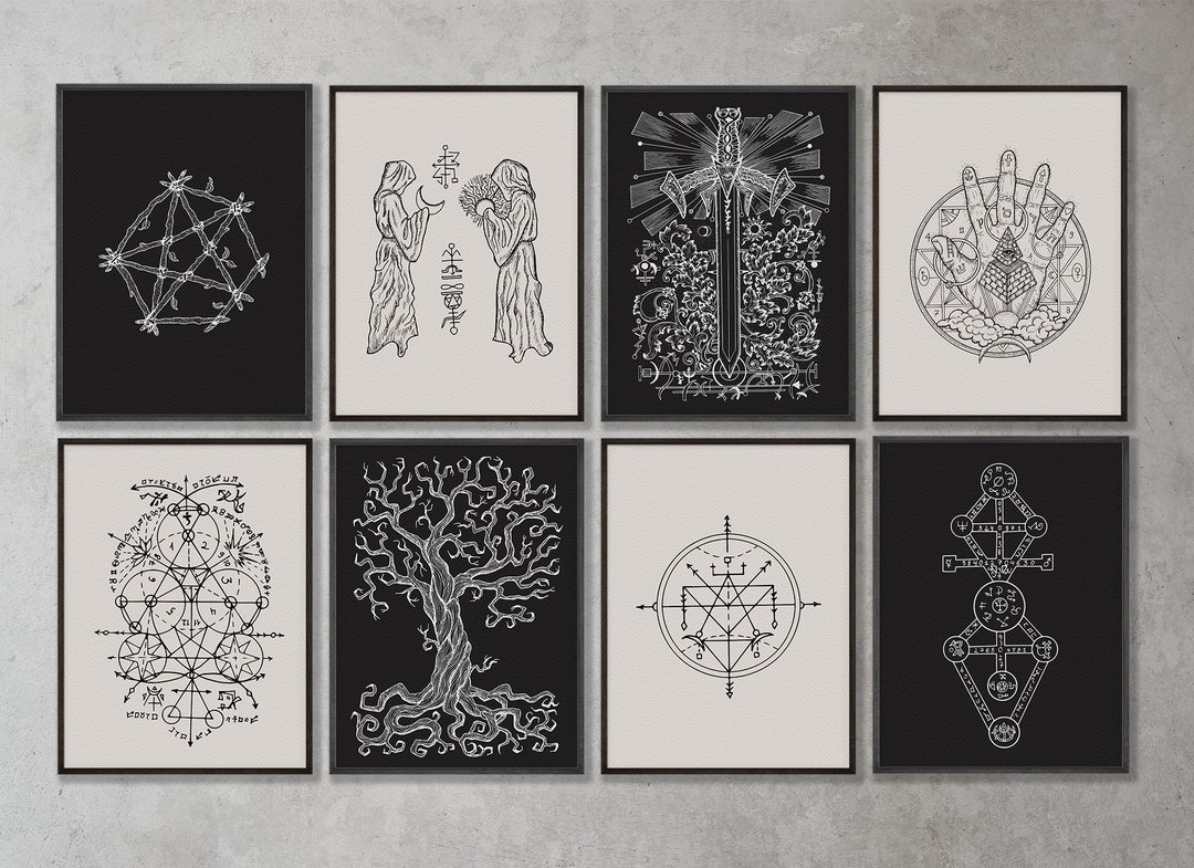 Occult Decor Aesthetic Printable Gallery Wall Set of 8 - Etsy