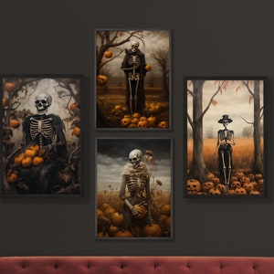 Goth Macabre Halloween Moody Botanical Printable Gallery Wall Art Set ...