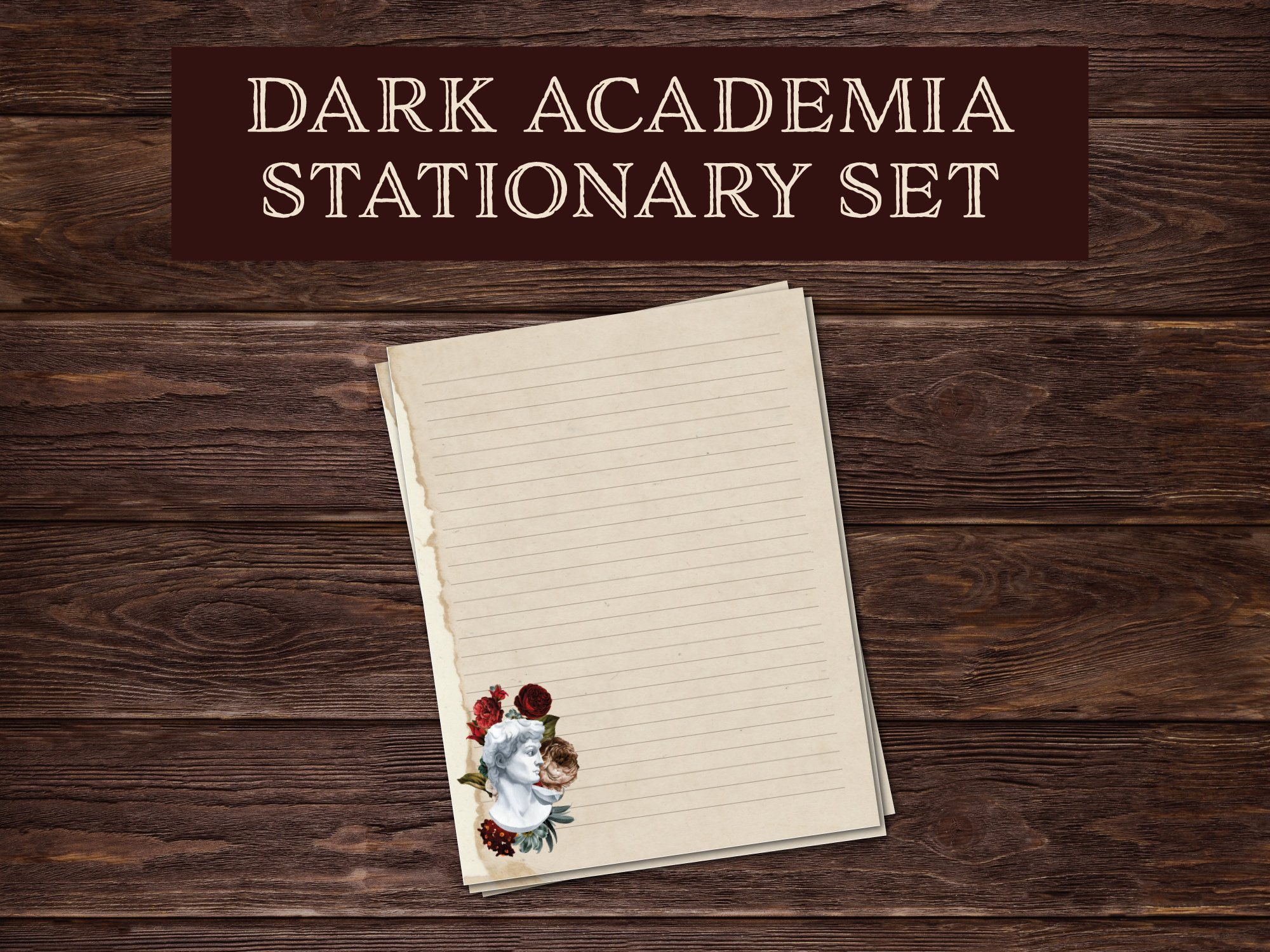dark academia printable stationary a4 vintage aesthetic blank etsy new zealand
