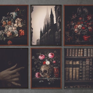 Dark Academia Decor Prints Aesthetic Wall Art Set, Vintage Gothic College Dorm Decor Printable Wall Art, Downloadable Gallery Set