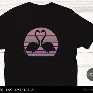 Flamingo SVG, Retro Vintage Flamingos svg cut file, flamingo gift - pink flamingo silhouette, flamingo files for cricut