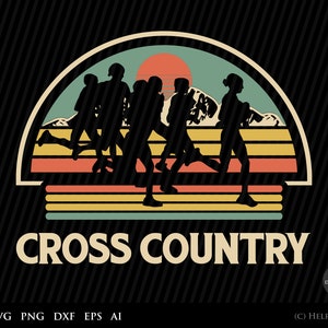 Cross Country SVG, Retro Cross Country SVG - Running Svg, Sports Svg, Track and Field Svg, Cross Country Svg files for cricut