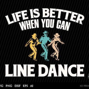 Line Dancing SVG, Line Dance Svg, danza svg, bailarina svg, bailarina de ballet svg - archivos cortados de baile en línea para los amantes del baile