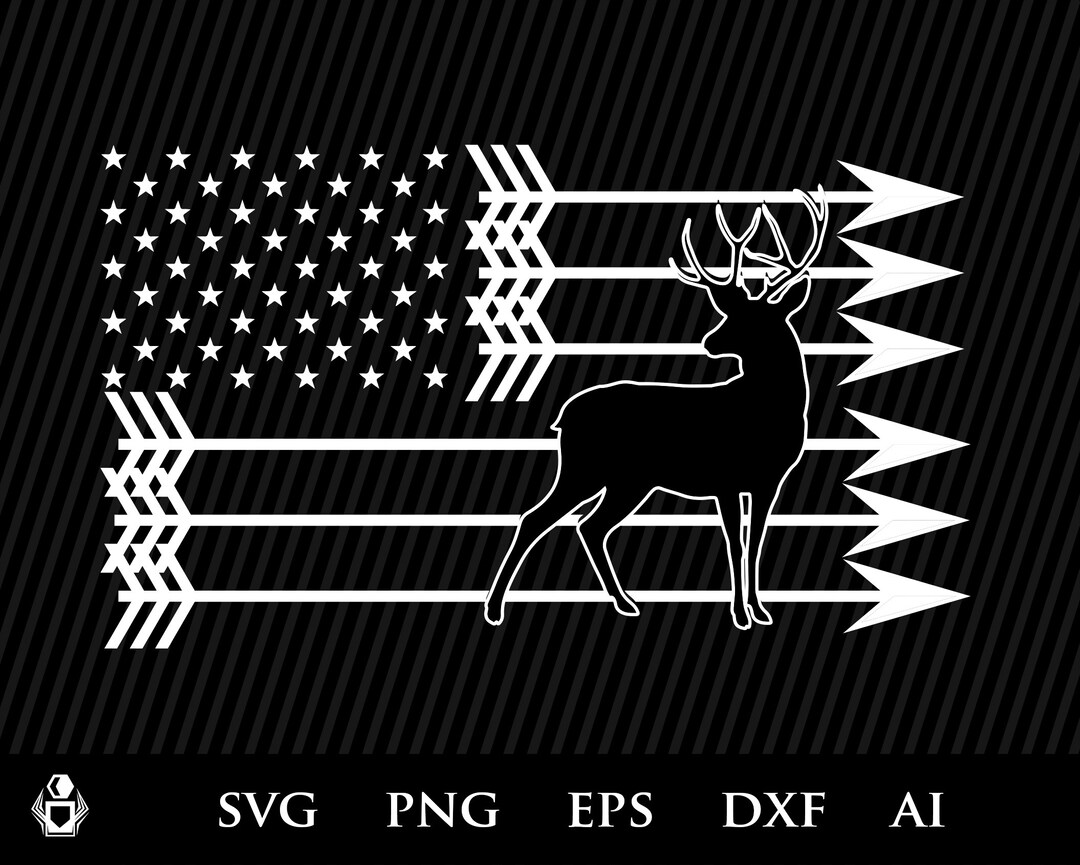 American Flag Hunting SVG Deer Hunting Clipart Deer Elk - Etsy