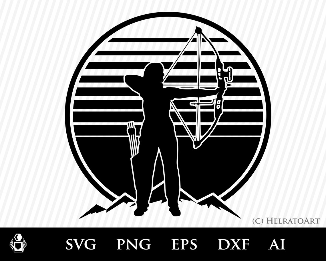Archery SVG just a girl svg girl svg hunting svg retro Etsy