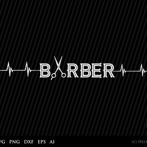 Barber Svg, Barber Vintage Heartbeat SVG, barber clipart, hairstylist svg, barber logo, svg files for cricut