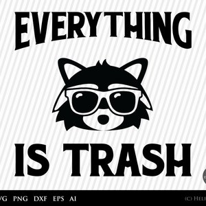Raccoon SVG, Team Trash Svg, woodland animals svg, wild animal - svg file for cricut, funny, raccoon silhouette, kawaii raccoon SVG