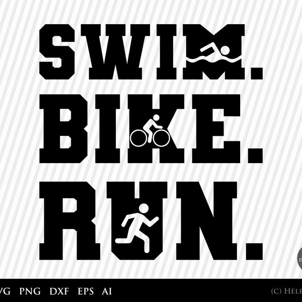 Triathlon SVG, Swin Bike Run Svg, swim clipart, cycling cut file, ironman triathlon, funny svg, triathlon silhouette - svg files for cricut