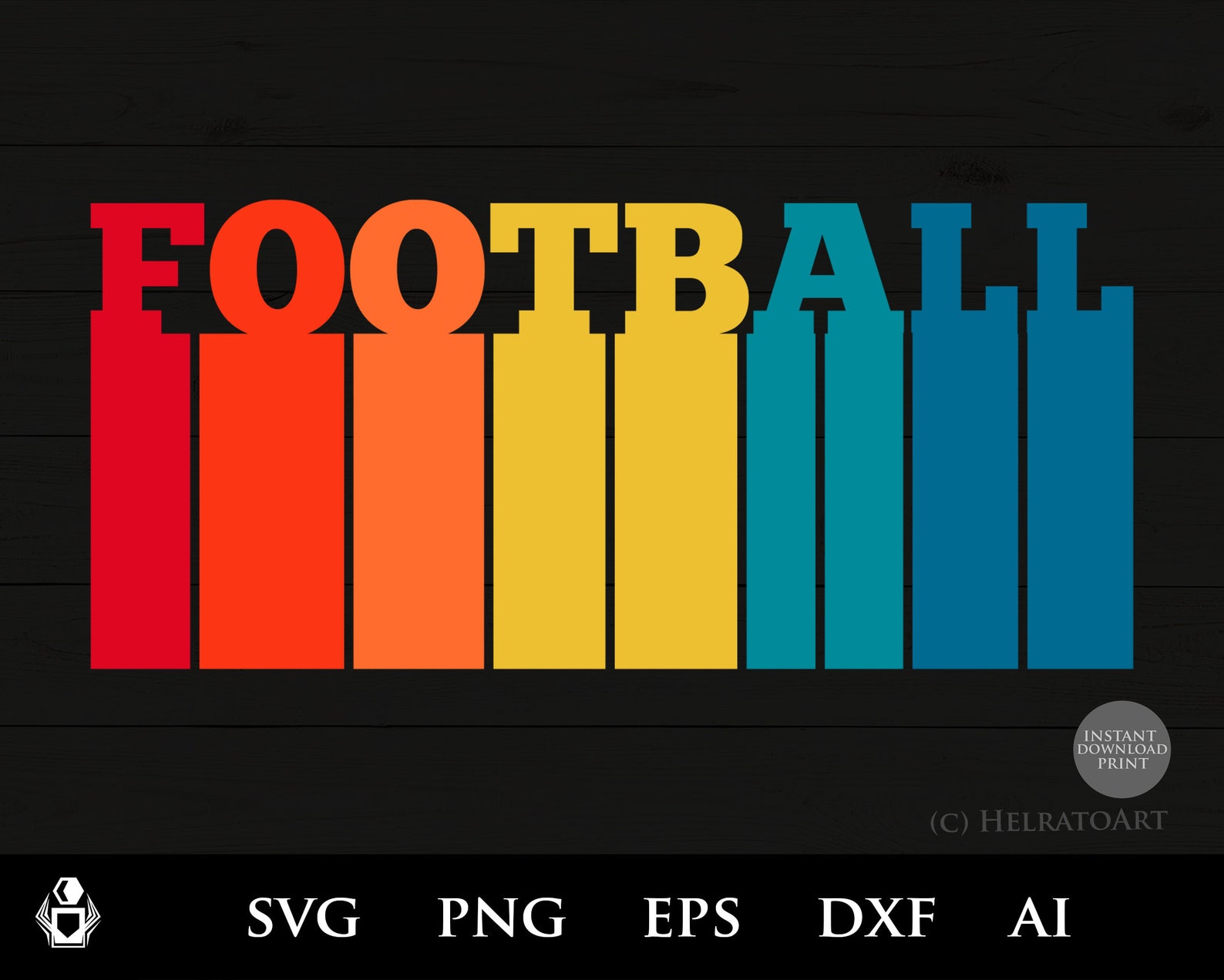 American Football SVG Retro Sports Svg Football Cut Files Etsy