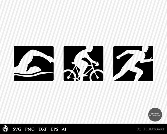 HOT Swim Bike Run Logo Triathlon SVG, Swin Bike Run Svg