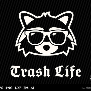 Raccoon SVG, Trash Life Svg, lixo panda svg, floresta svg, animal selvagem - arquivo svg para cricut, engraçado, silhueta de guaxinim, guaxinim kawaii SVG