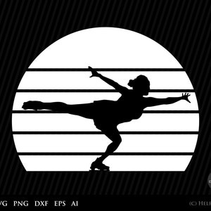 Ice Skating SVG, Retro Ice Skate Svg, figure skating png, ice skating cut file, winter sport gift, skating silhouette files for cricut