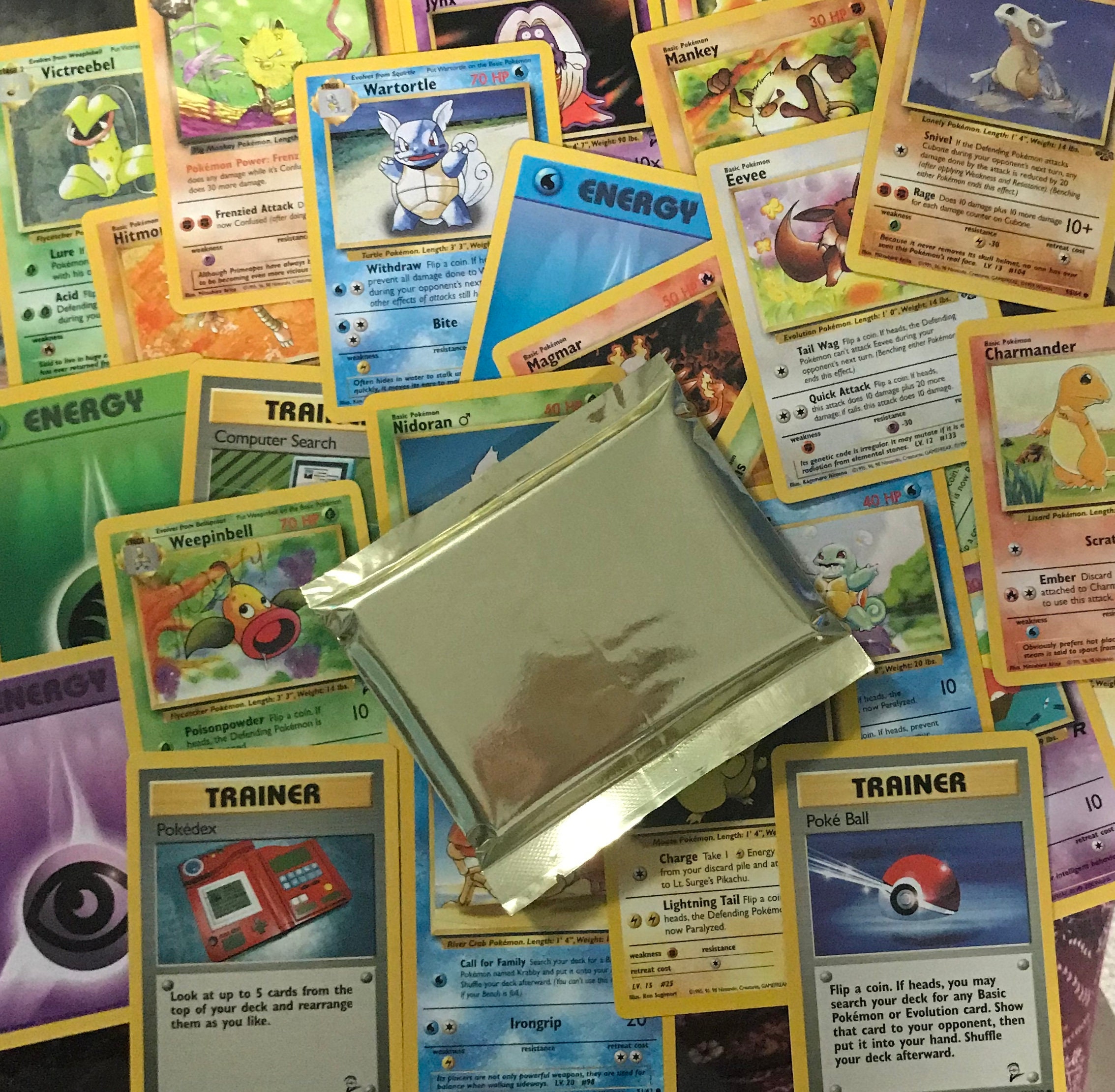 VINTAGE Pokemon 25 Card Pack Each has at least 1 Holo Rare & Etsy