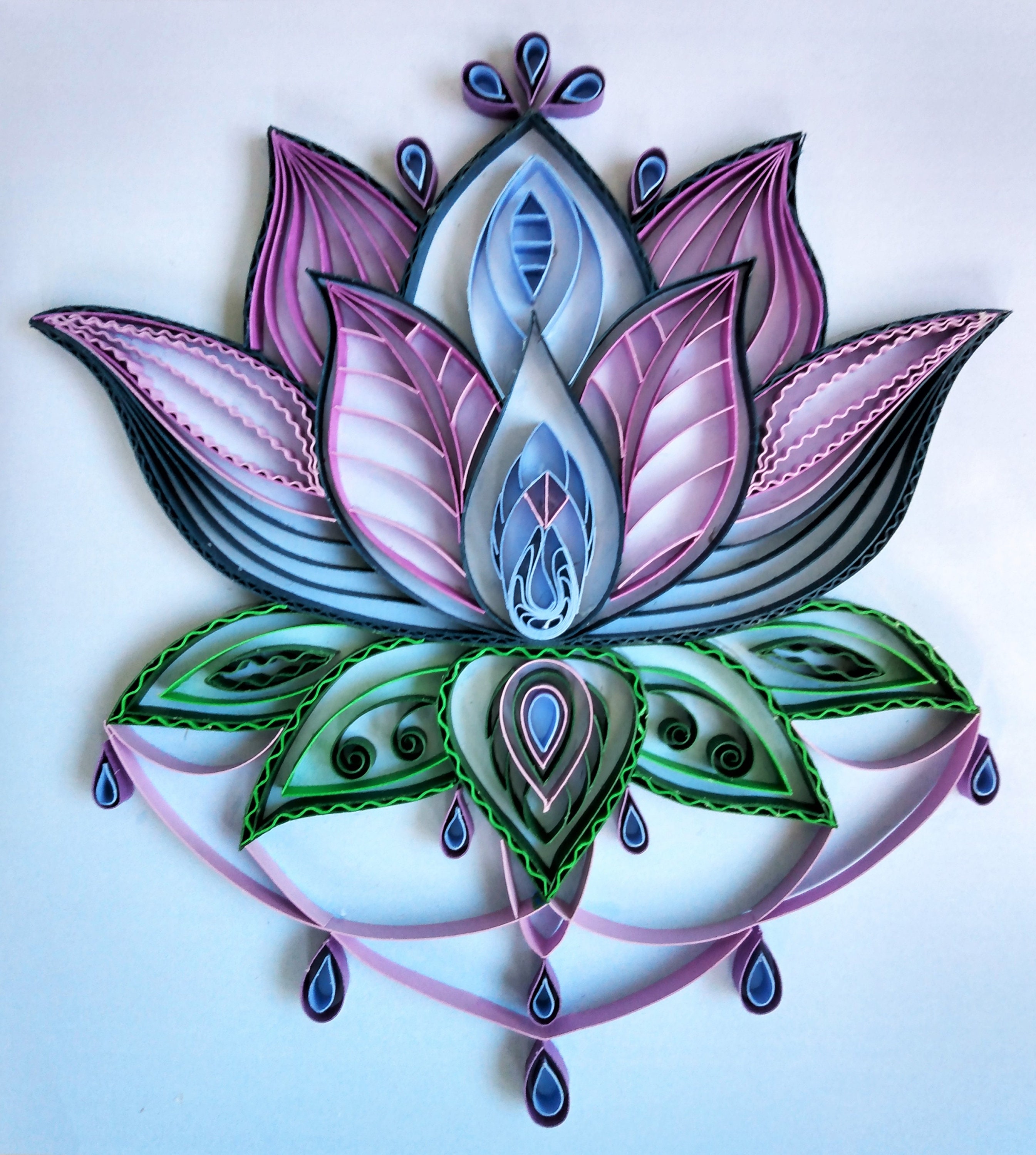 Quilled Art Lotus Flower Wall Décor Wall Art Gift Etsy