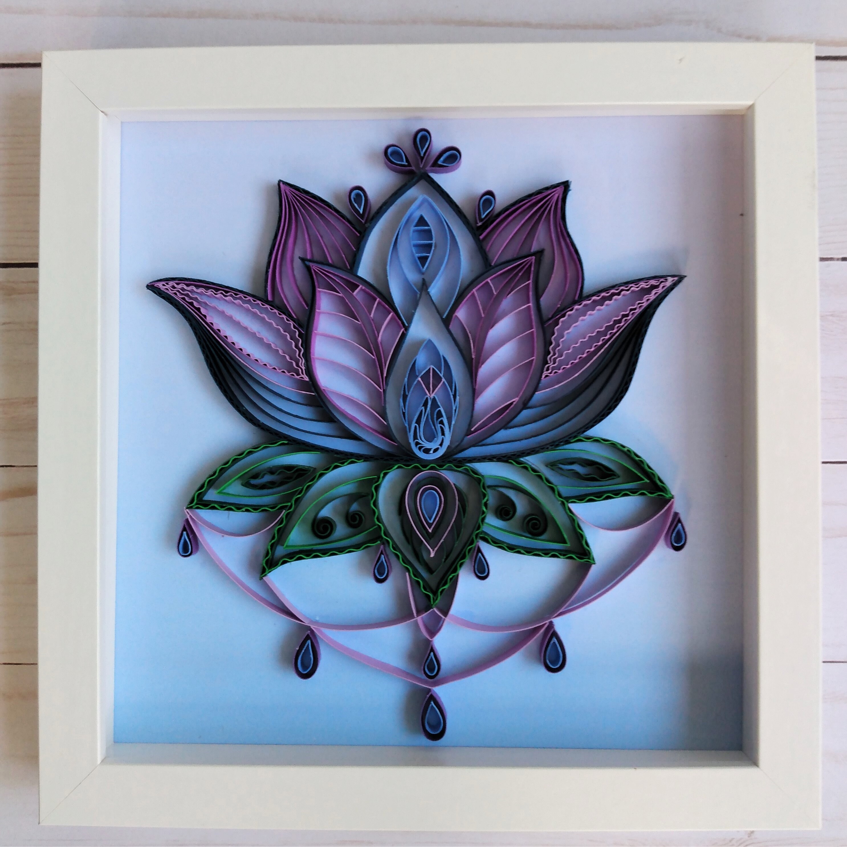 Quilled Art Lotus Flower Wall Décor Wall Art Gift Etsy