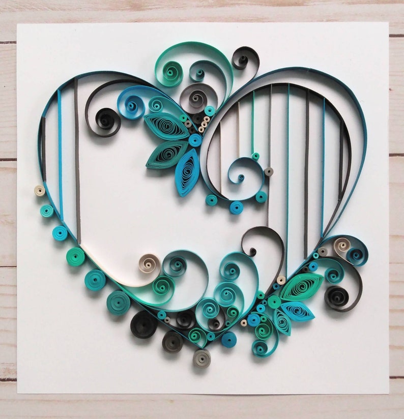 Quilled Art Multicolor Heart Wall Décor Wall Art Gift Etsy