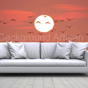 Fantasy Zoom Video Loop Background/Funny Video Zoom Background/Birds Flying Behind Sofa