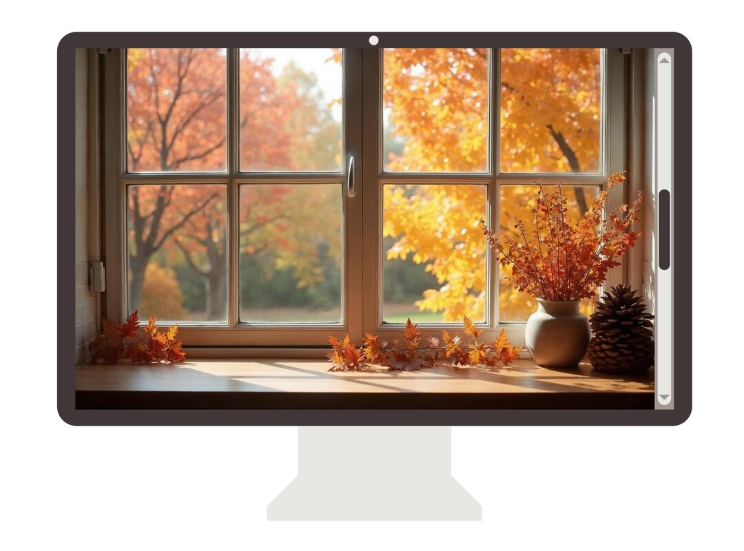 Fall Window View Virtual Background for Zoom, Teams (digital Download ...