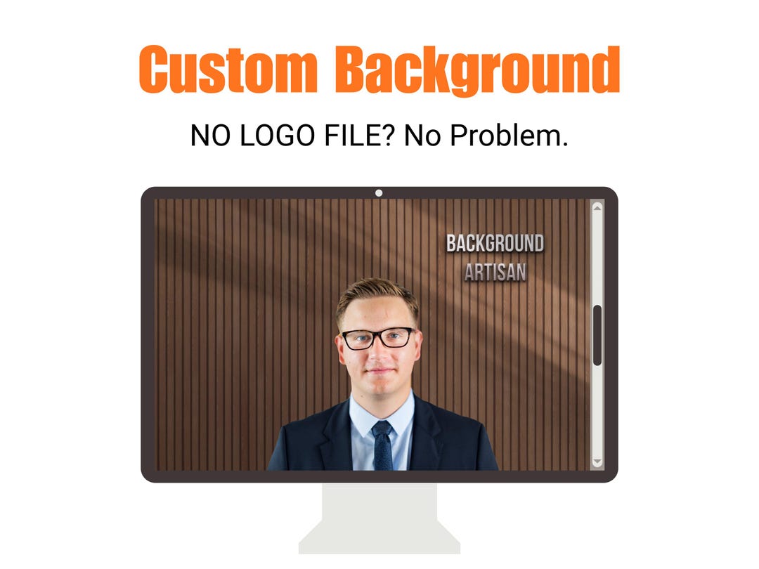 Custom Brand Virtual Background With Logo (no Logo File Needed) - Etsy
