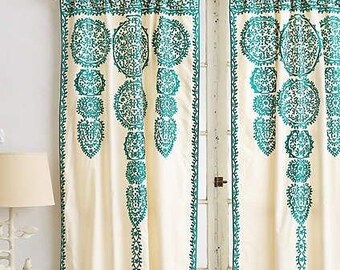 Handmade Curtain Boho Embroidered Curtain baby shower curtain rod christmas decor beaded Blackout Moroccan curtain personalized gift for her