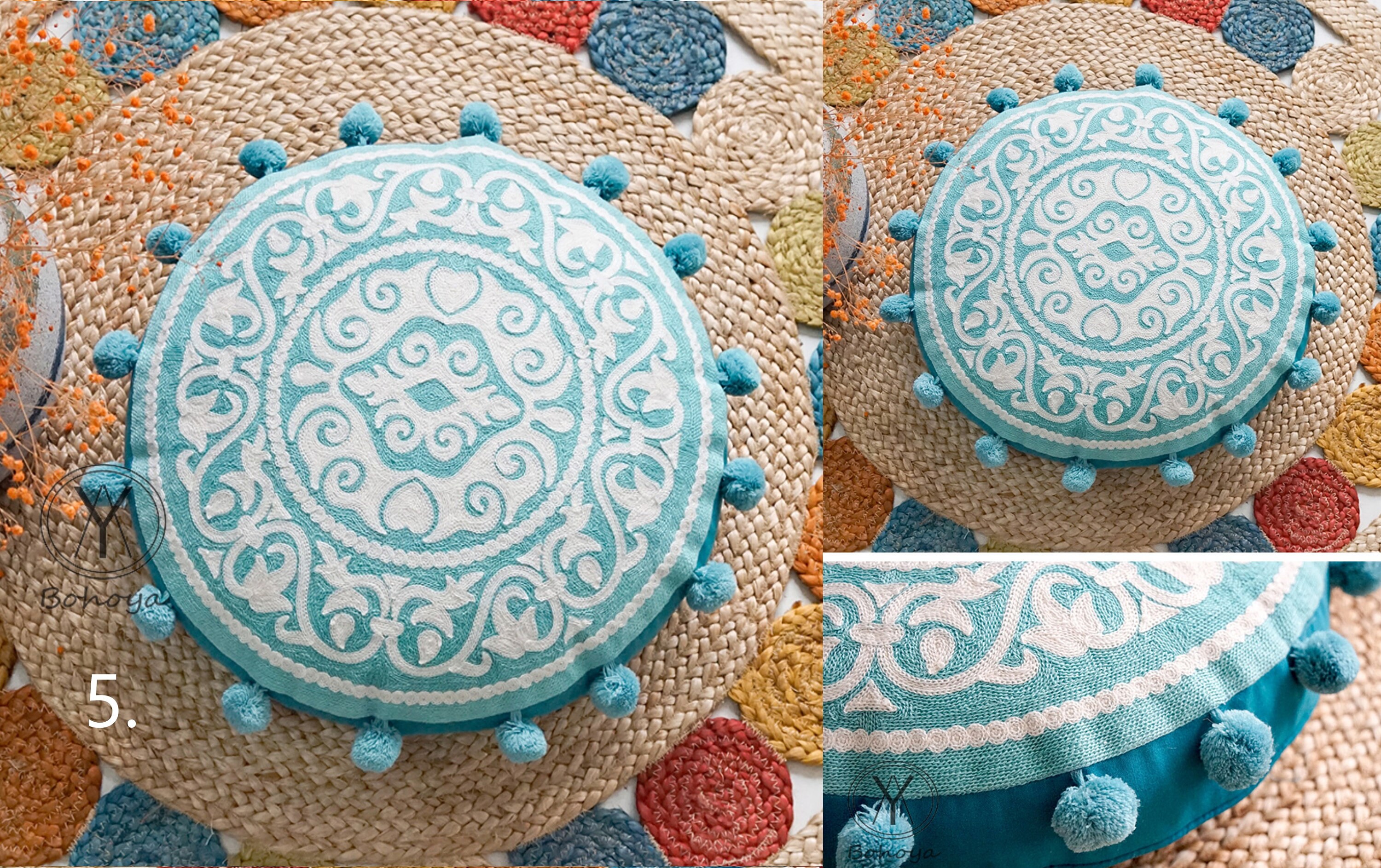 Handmade Floor Cushion Hippie Throw Pillow Bohemian Meditation Etsy