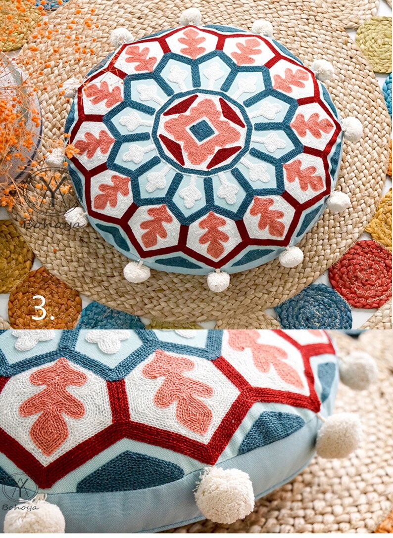 Handmade Floor Cushion Hippie Throw Pillow Bohemian Meditation Etsy