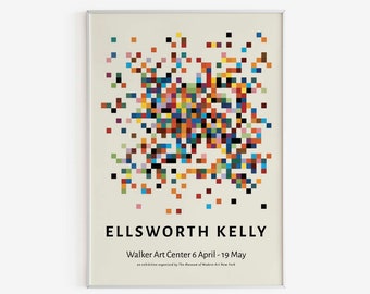 Ellsworth Kelly -  Kelly Exhibition - Geometric Color Blocks - Minimalist Geometric Wall Art - Printable Digital Download - Pastel Colors