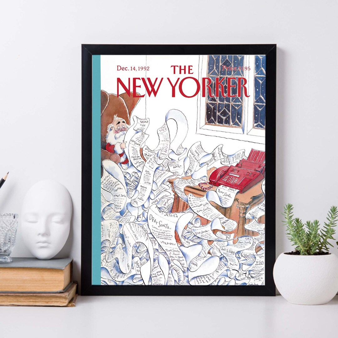 New Yorker Magazine Poster Dec 1992 Santa Claus New Yorker Etsy