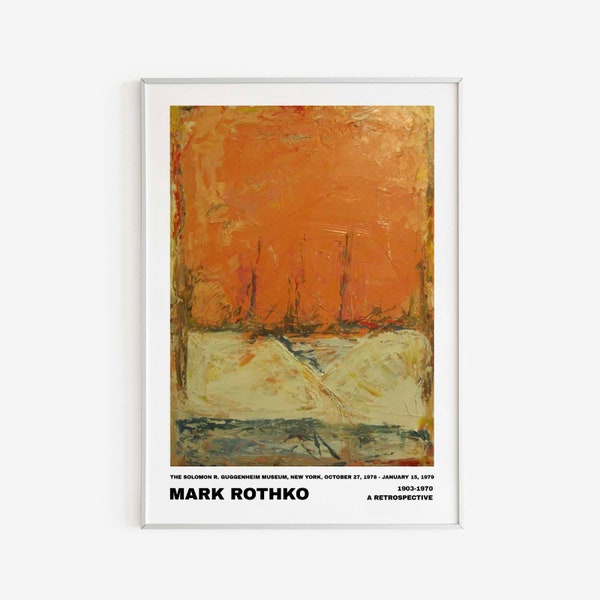 Mark Rothko - Orance & Green Poster, Exhibition Poster, Contemporary Painting, Printable Wall Art, Digital Download, Minimalist Painting